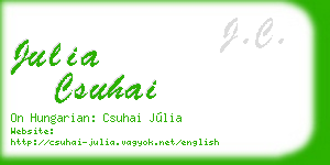 julia csuhai business card